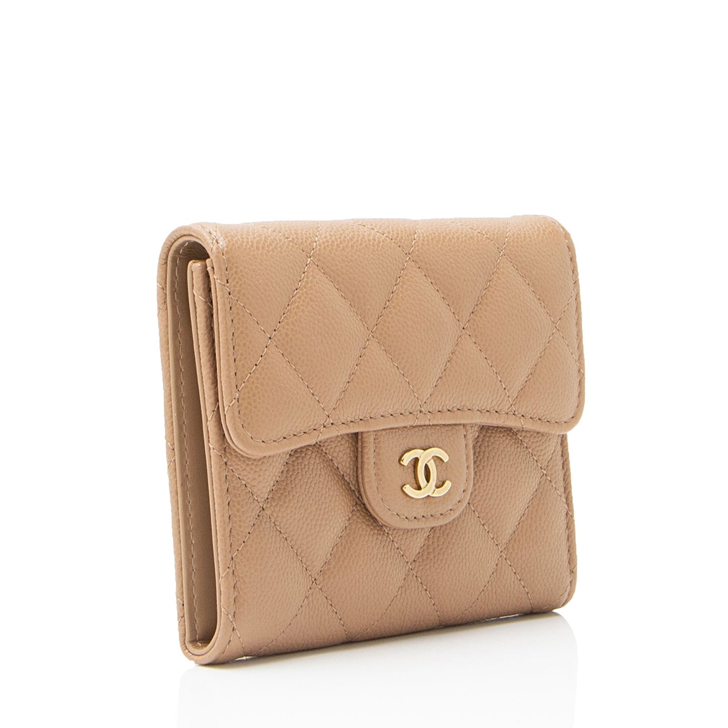 Chanel Caviar Leather CC Flap Compact Wallet