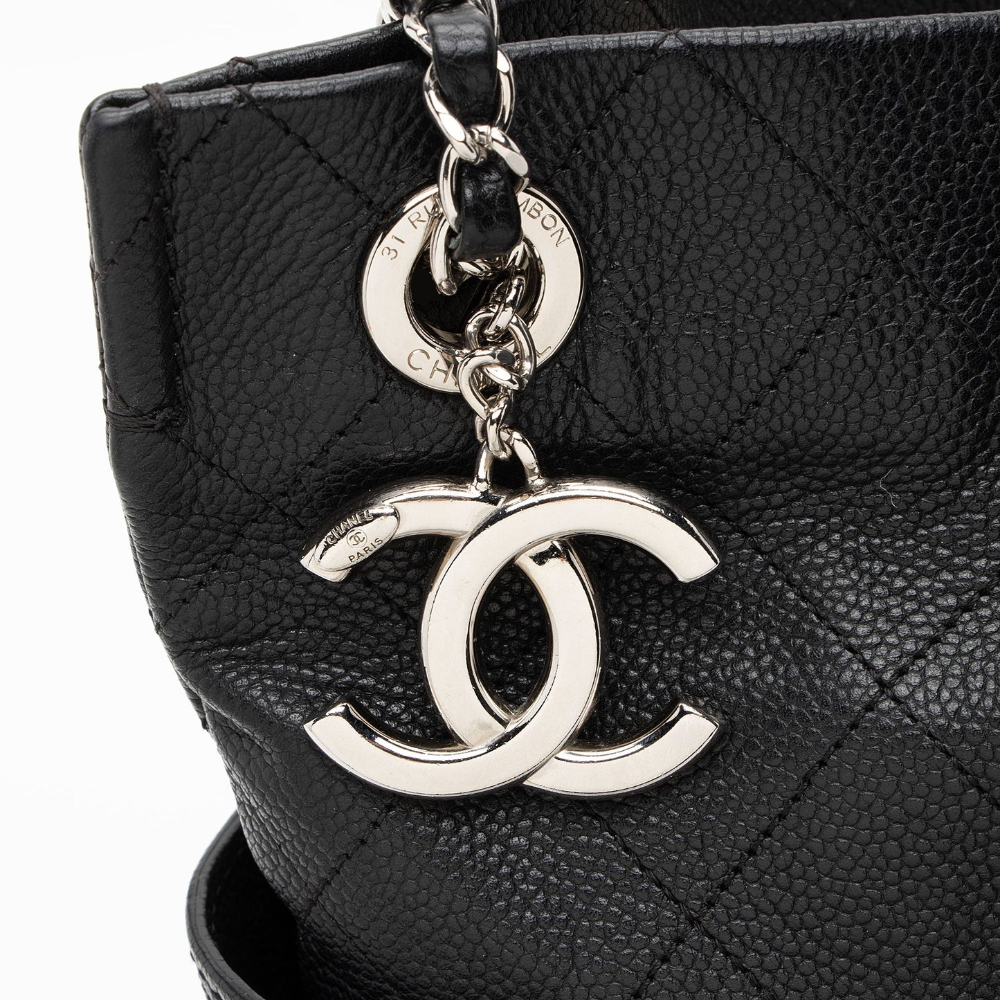 Chanel Caviar Leather CC Medium Pocket Hobo