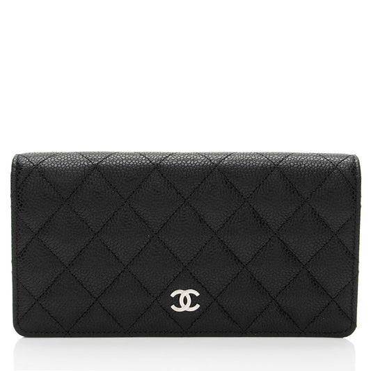 Chanel Caviar Leather CC Yen Wallet