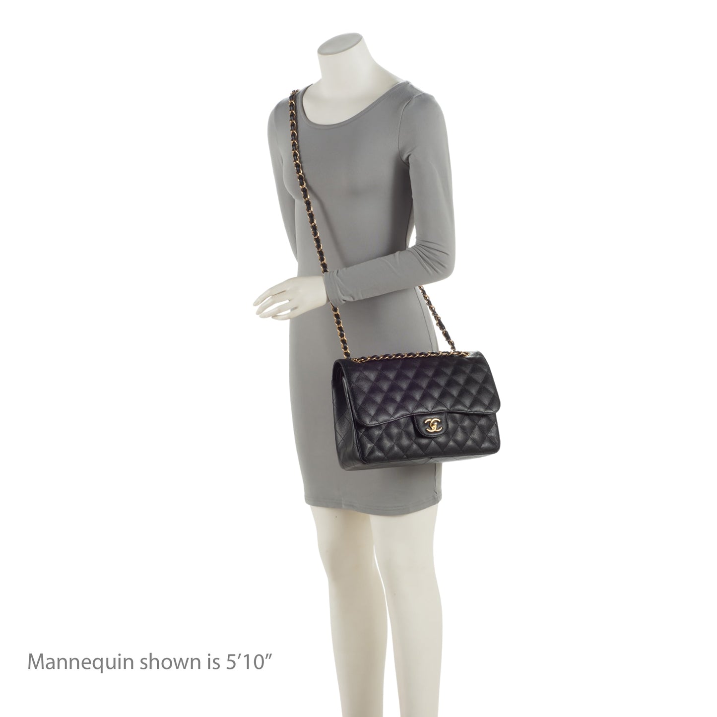 Chanel Caviar Leather Classic Jumbo Double Flap Bag (SHF-xAxzXd)