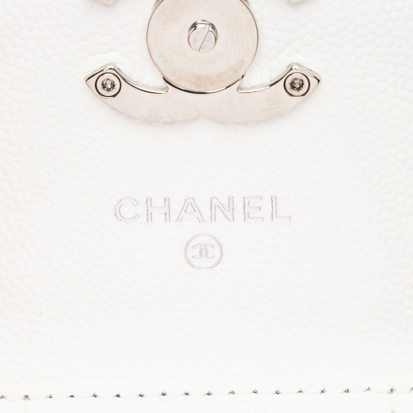 Chanel Caviar Leather Enamel Coco Clutch on Chain