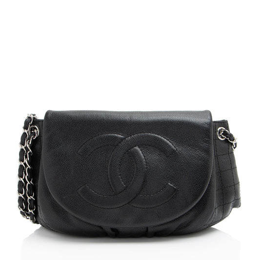 Chanel Caviar Leather Half Moon Shoulder Bag