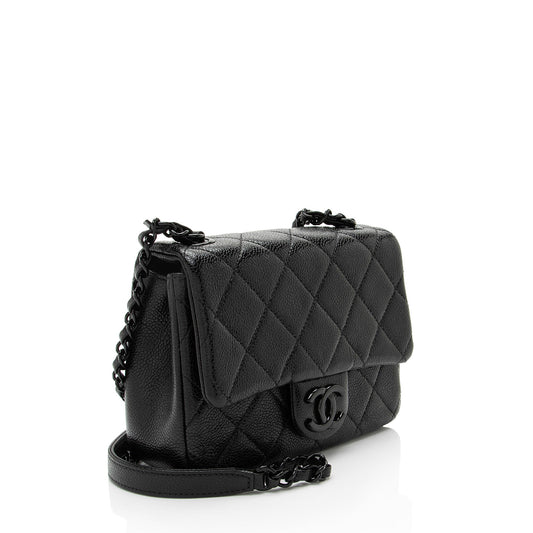 Chanel Caviar Leather Incognito Square Mini Flap Bag