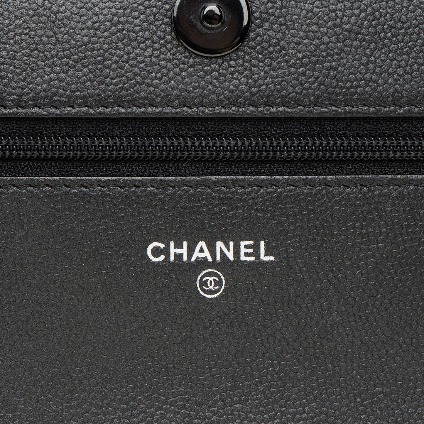 Chanel Caviar Leather So Black Boy Wallet on Chain