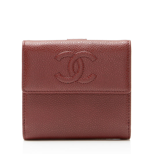 Chanel Caviar Leather Timeless CC Compact Wallet