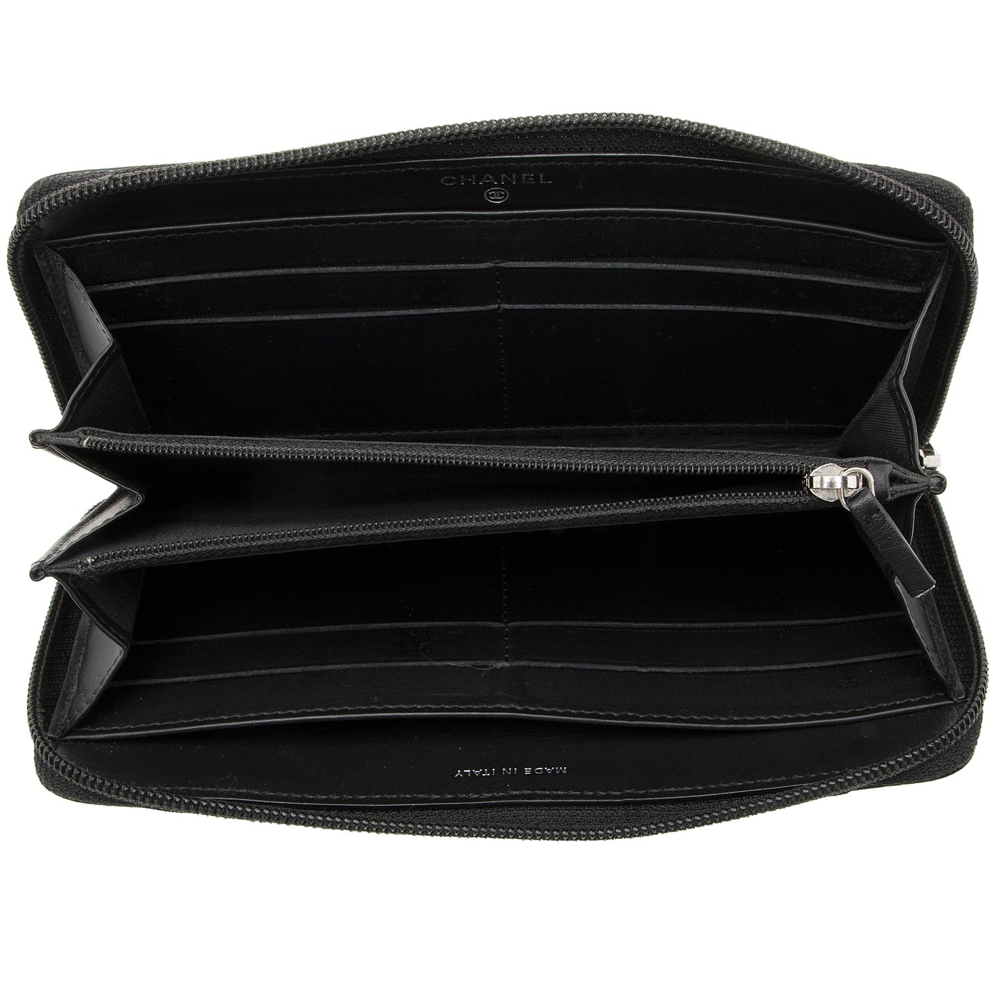 Chanel Caviar Leather Timeless Zip Around Wallet (SHF-22219)