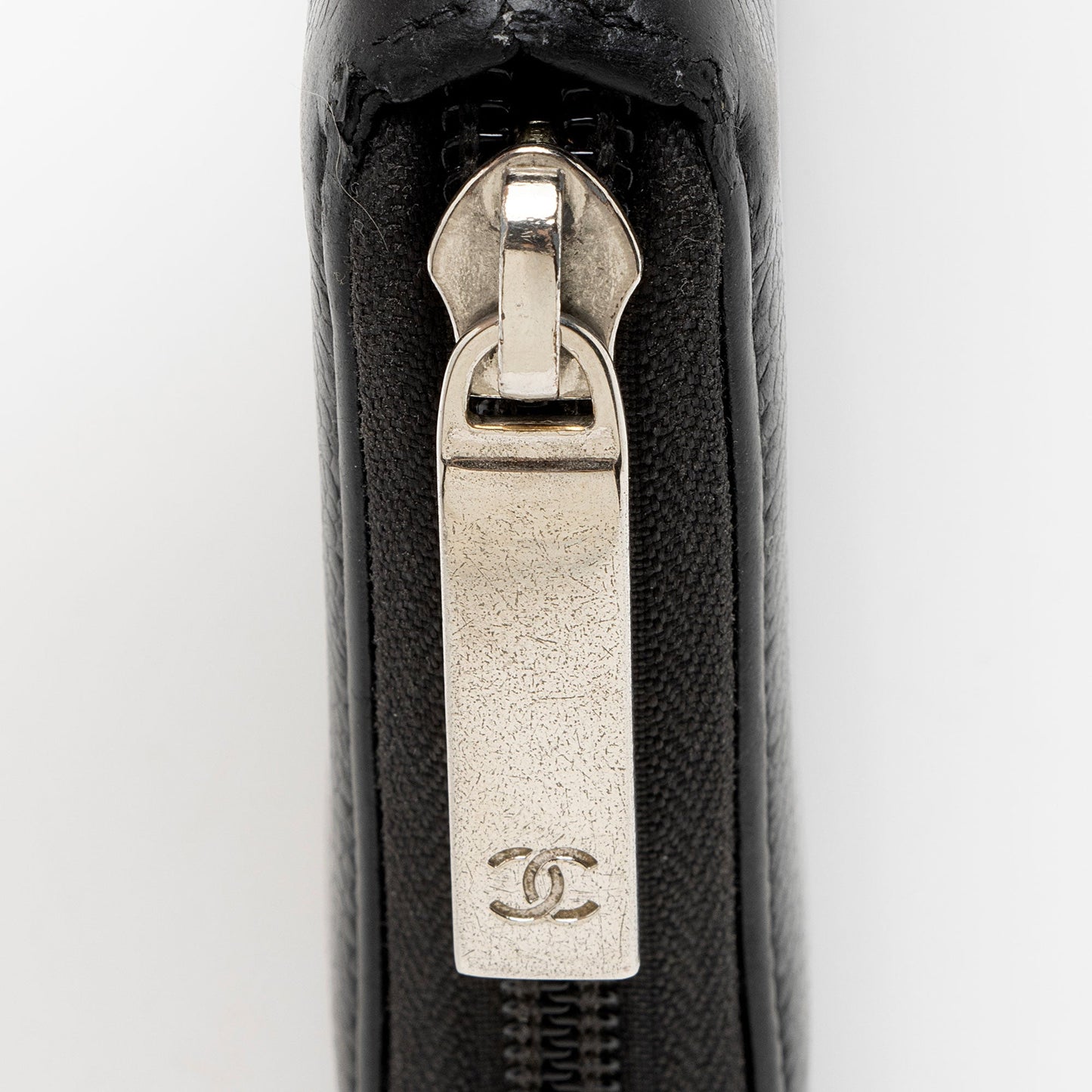 Chanel Caviar Leather Timeless Zip Around Wallet