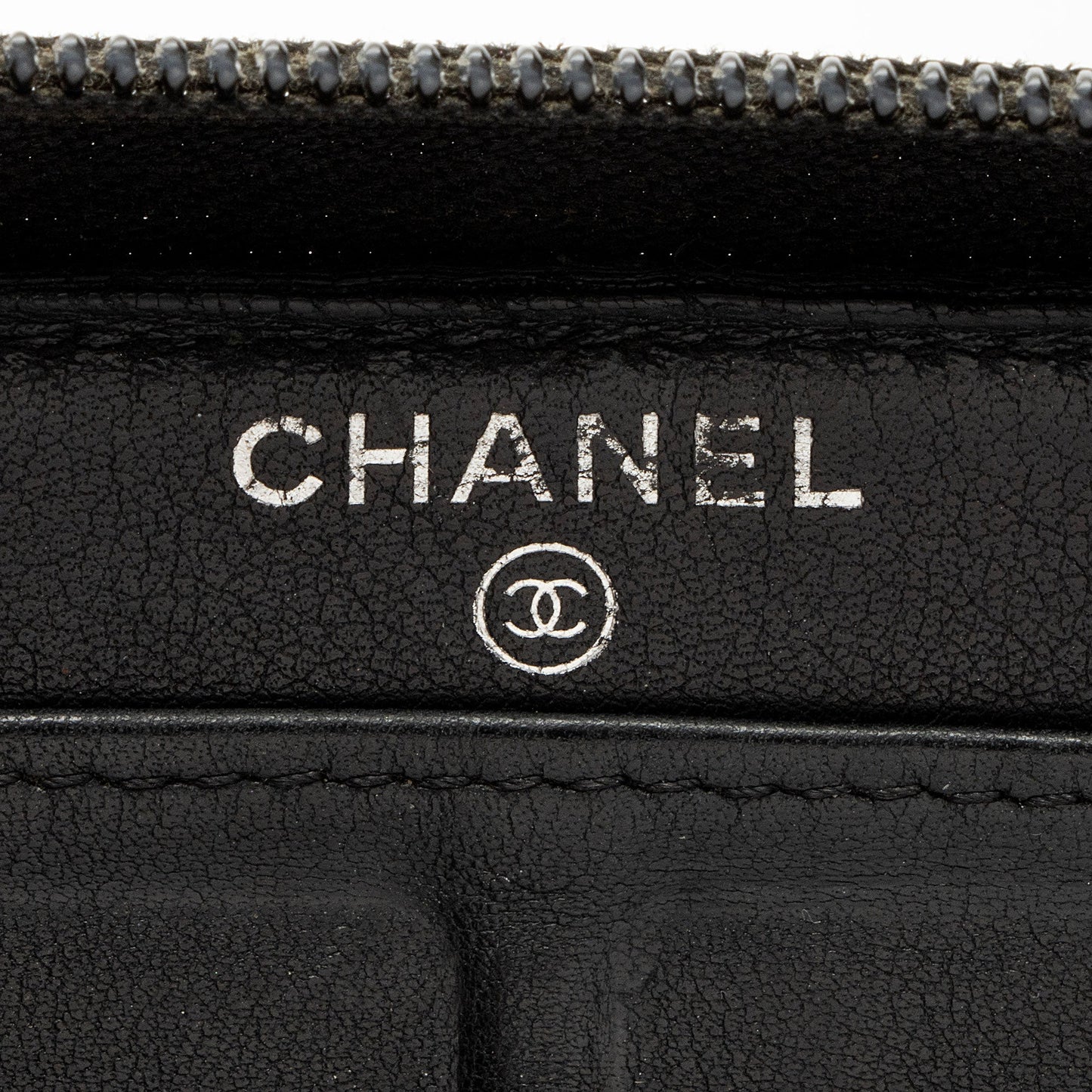 Chanel Caviar Leather Timeless Zip Around Wallet