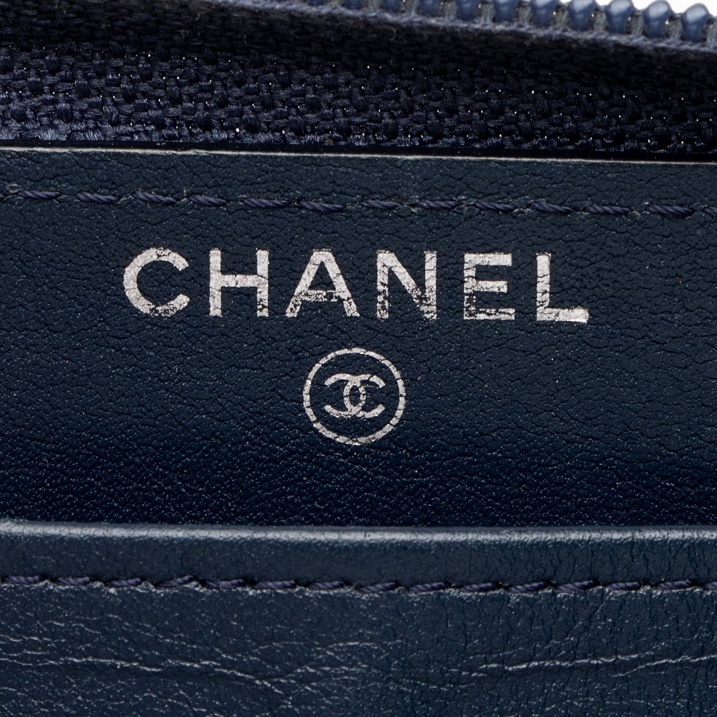 Chanel Caviar Leather Timeless Zip Around Wallet