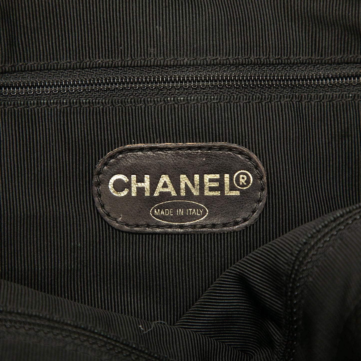 Chanel Caviar Logo Chain Shoulder Bag