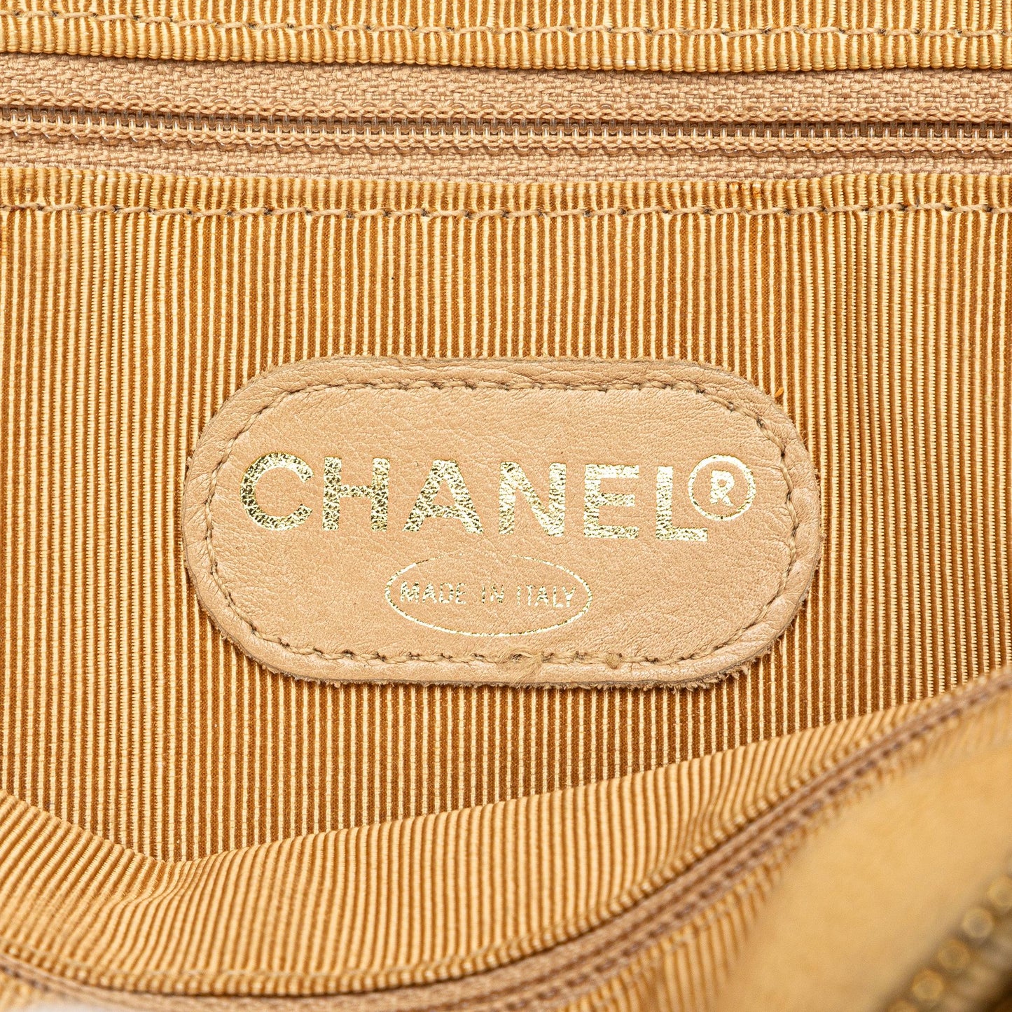 Chanel Caviar Logo Chain Shoulder Bag