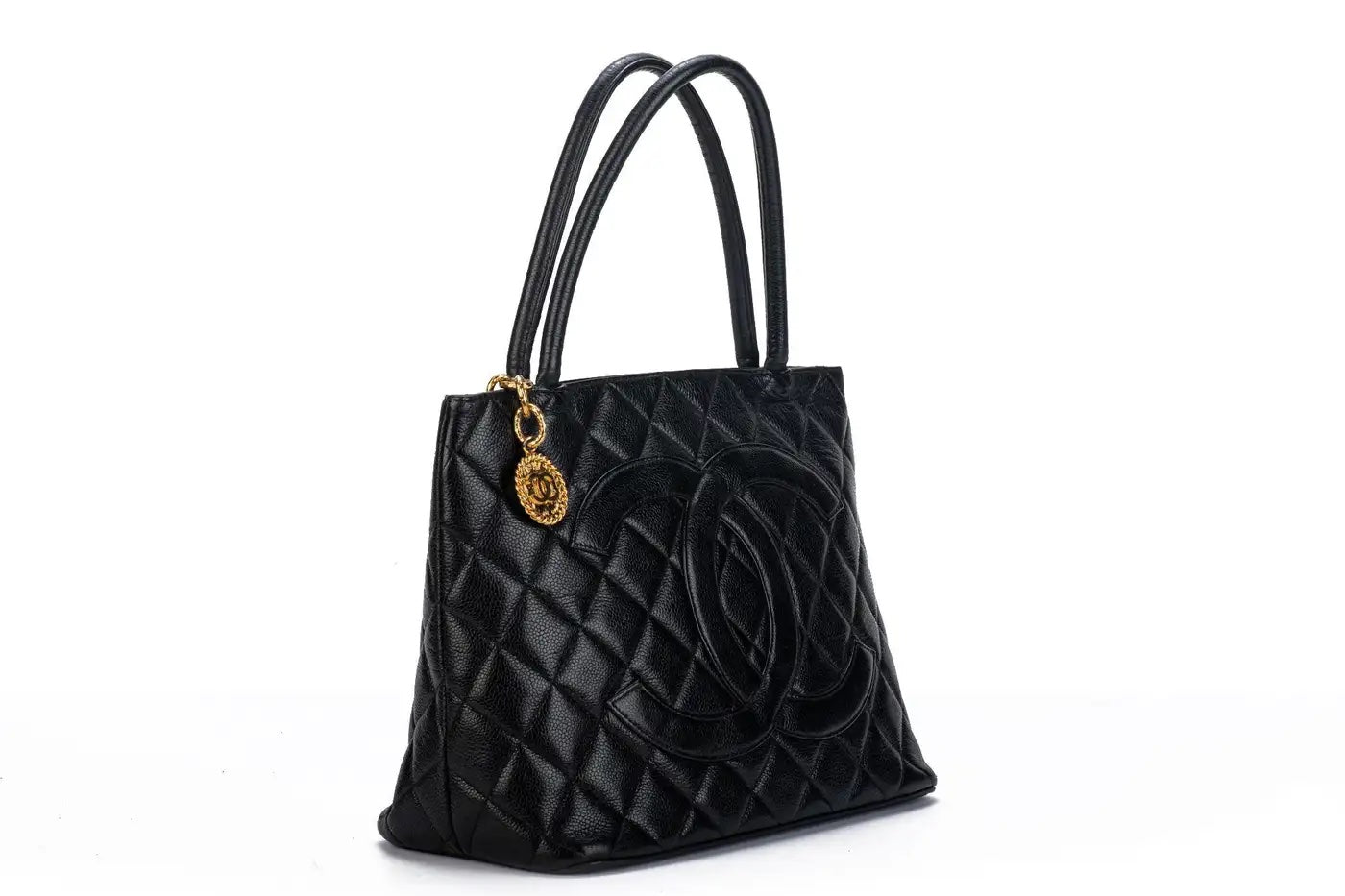 Luxury Chanel CAVIAR LEATHER MEDALLION TOTE BAG