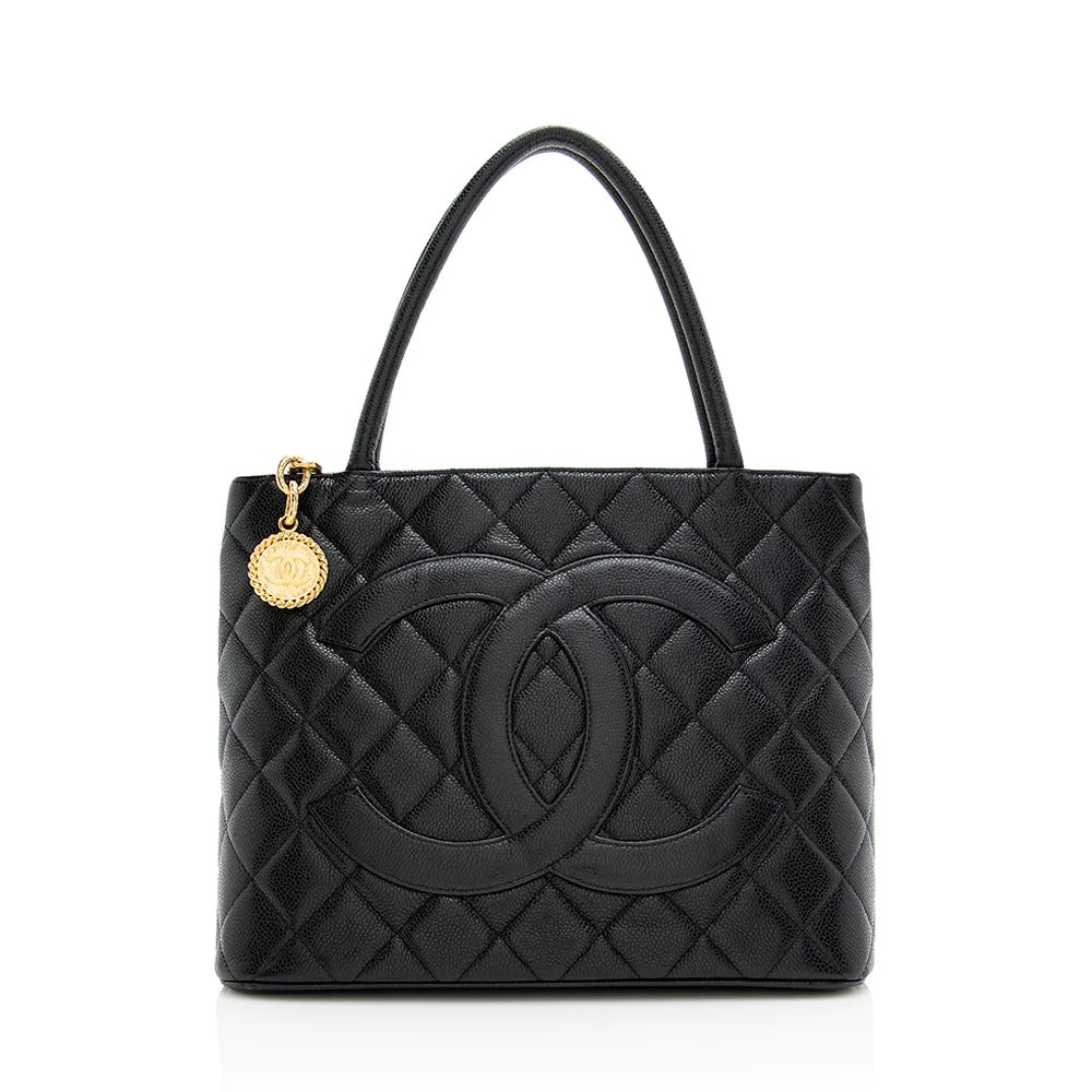 Luxury Chanel CAVIAR LEATHER MEDALLION TOTE BAG