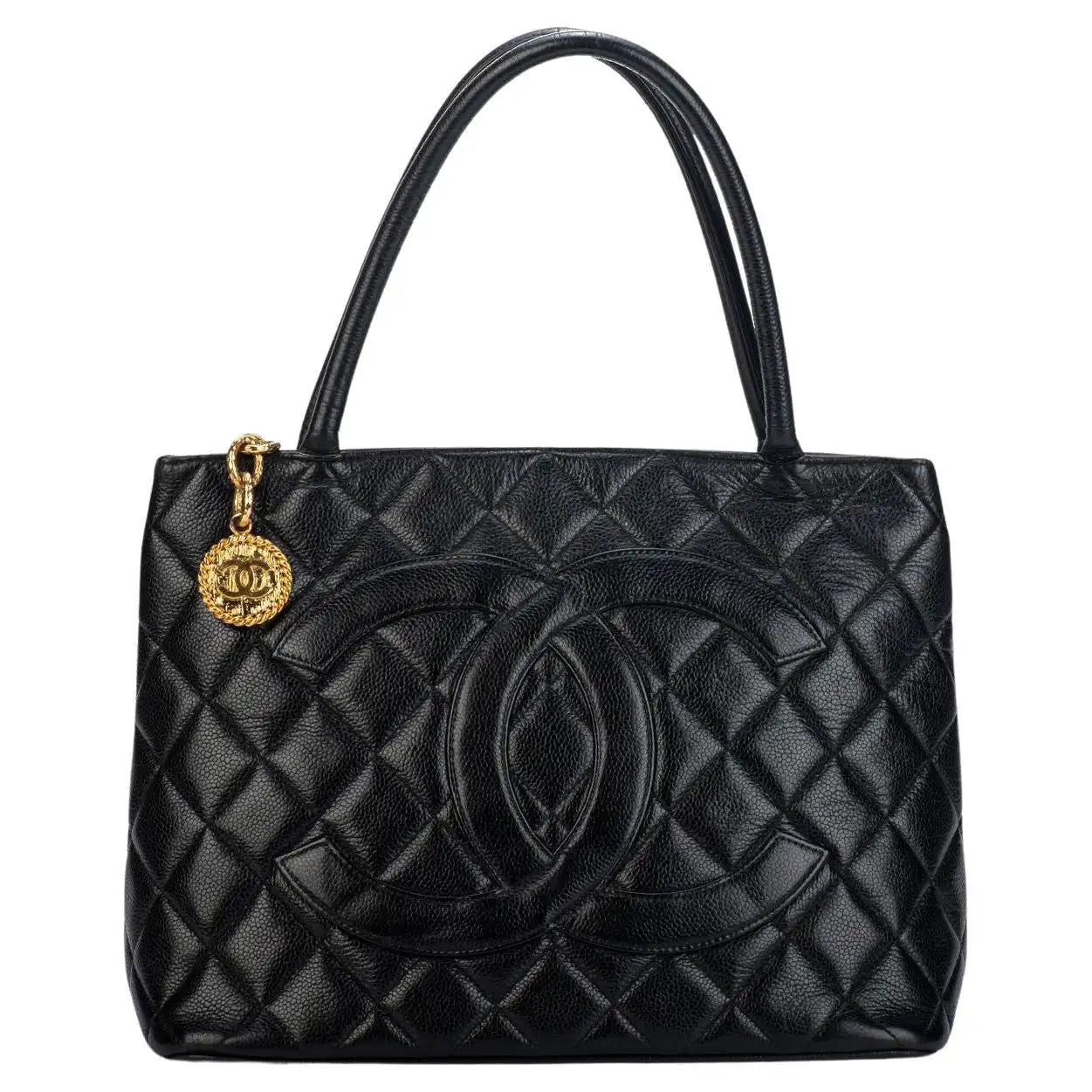 Luxury Chanel CAVIAR LEATHER MEDALLION TOTE BAG