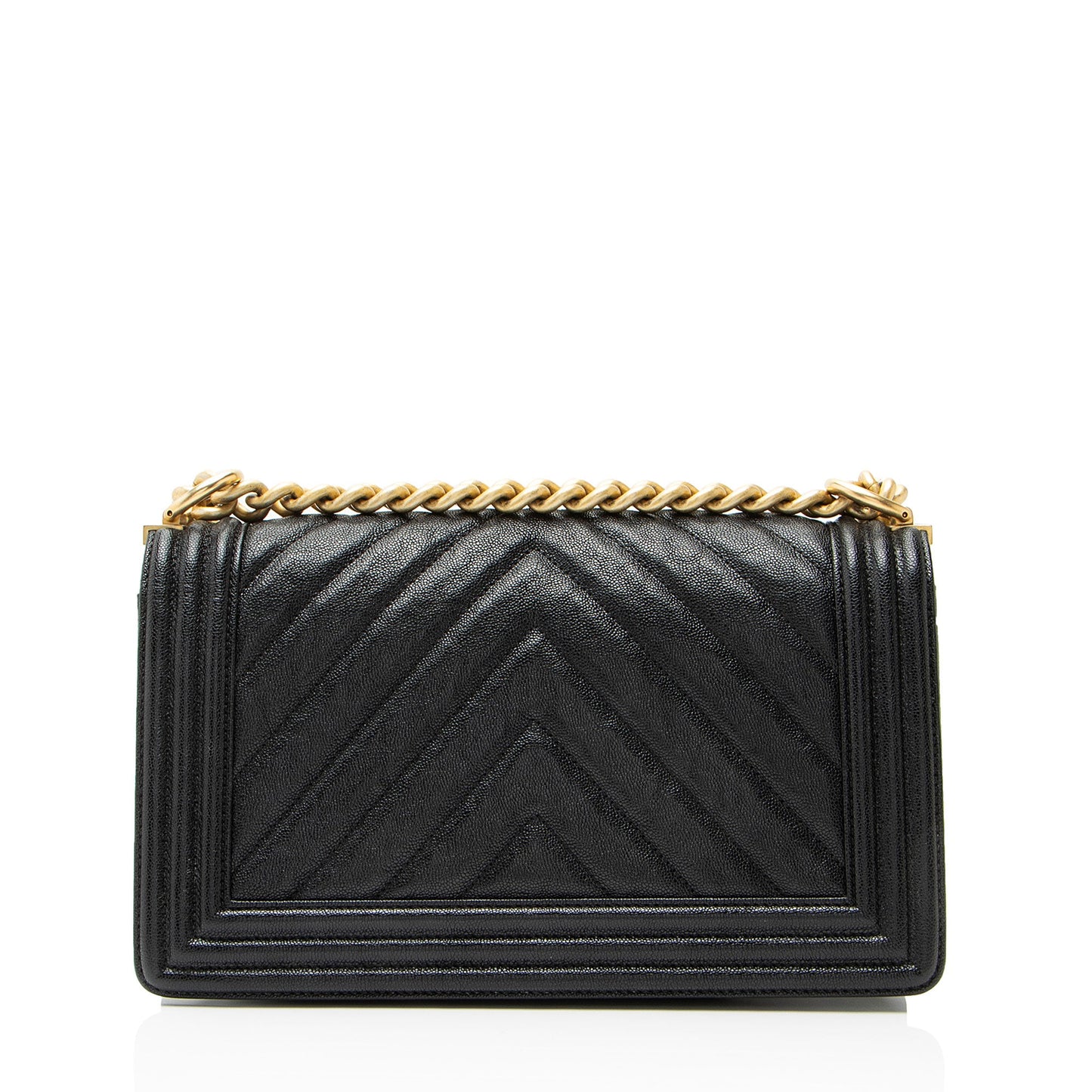 Chanel Chevron Caviar Leather Old Medium Boy Bag