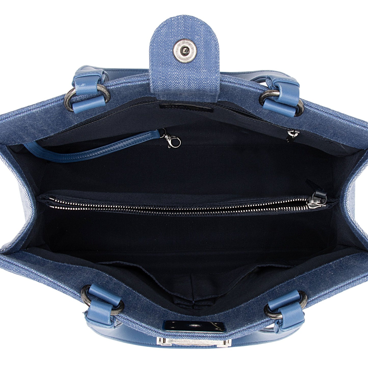 Chanel Chevron Denim Boy Tote