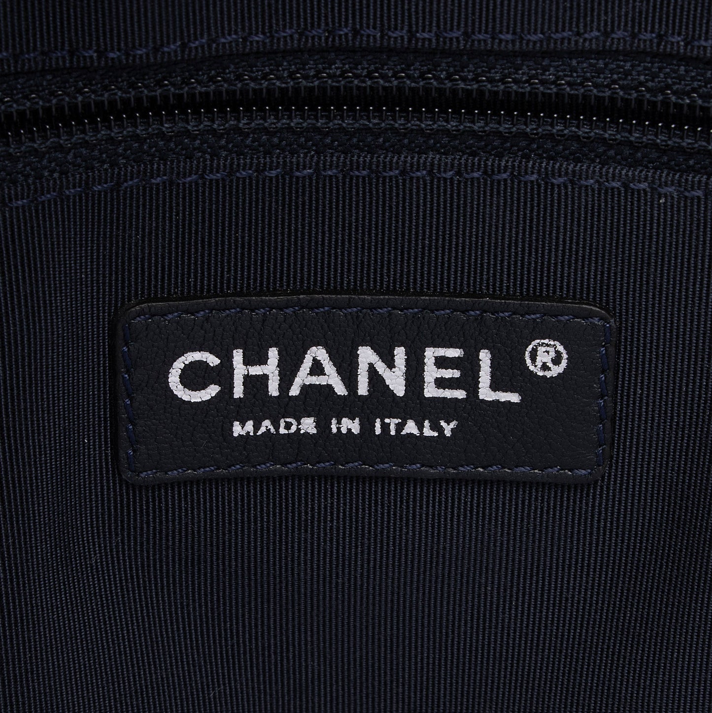 Chanel Chevron Denim Boy Tote