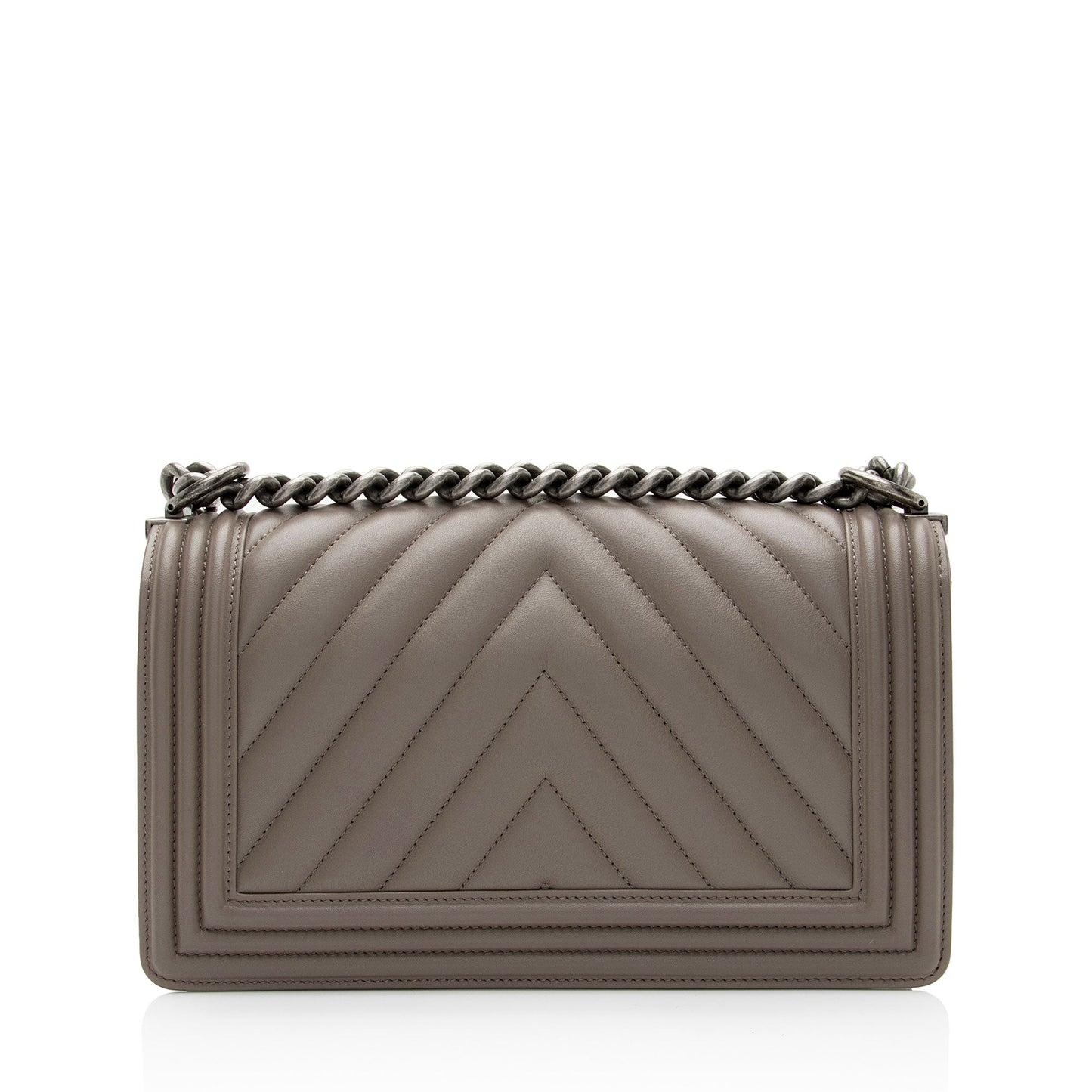 Chanel Chevron Lambskin Old Medium Boy Bag (SHF-fEUBkq)