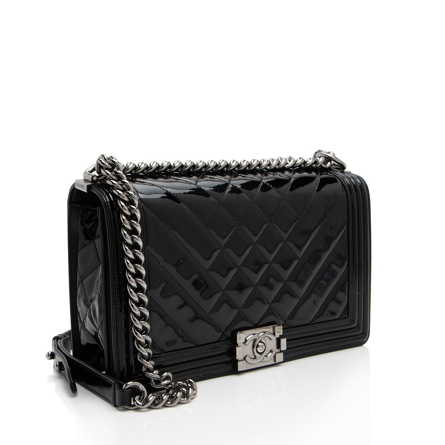 Luxury Chanel Chevron Patent Leather New Medium Boy Bag (SHF-NB6JRi)