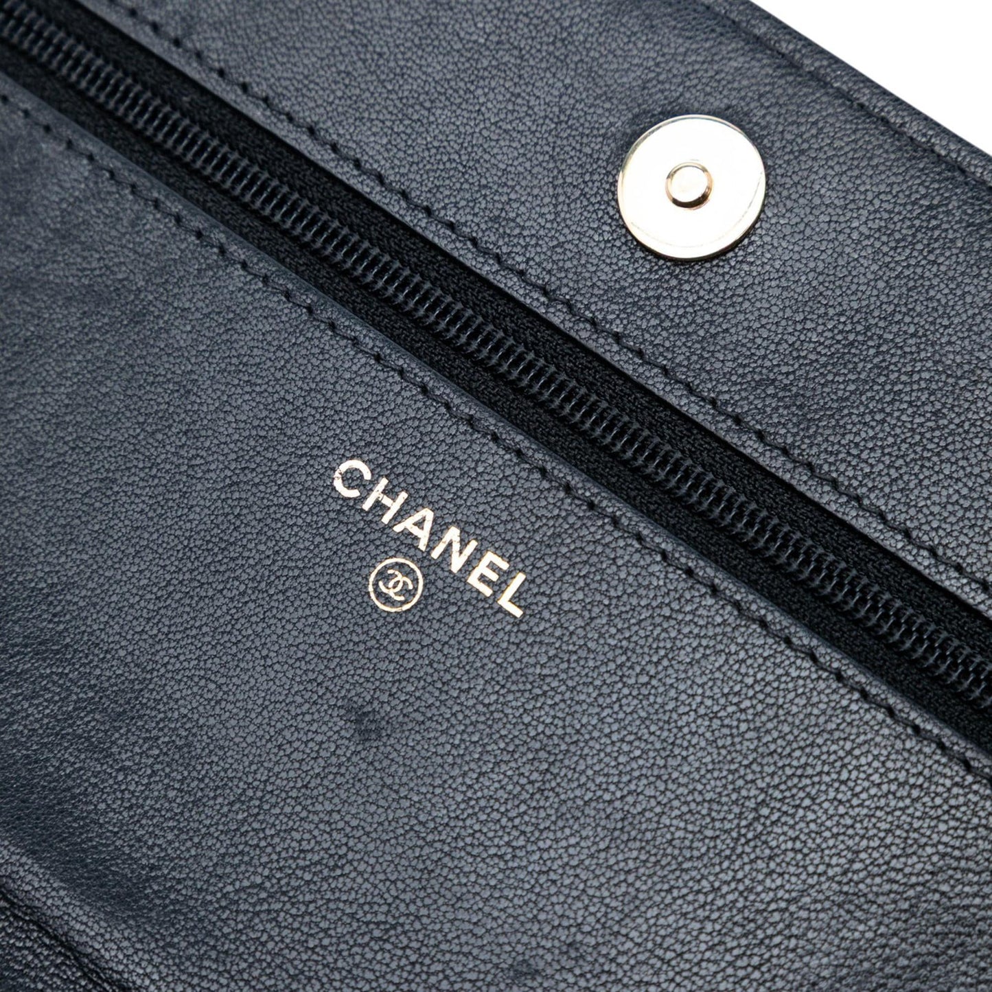 Chanel Chevron Sheepskin Mademoiselle Vintage Wallet on Chain