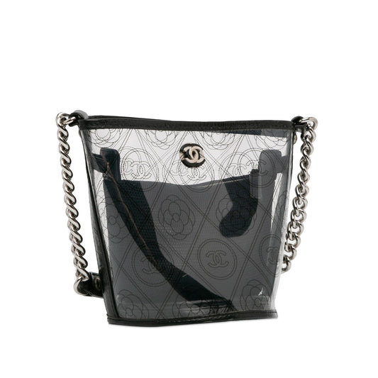Chanel Crumpled Calfskin PVC Camellia Bucket (SHG-MQacNp)