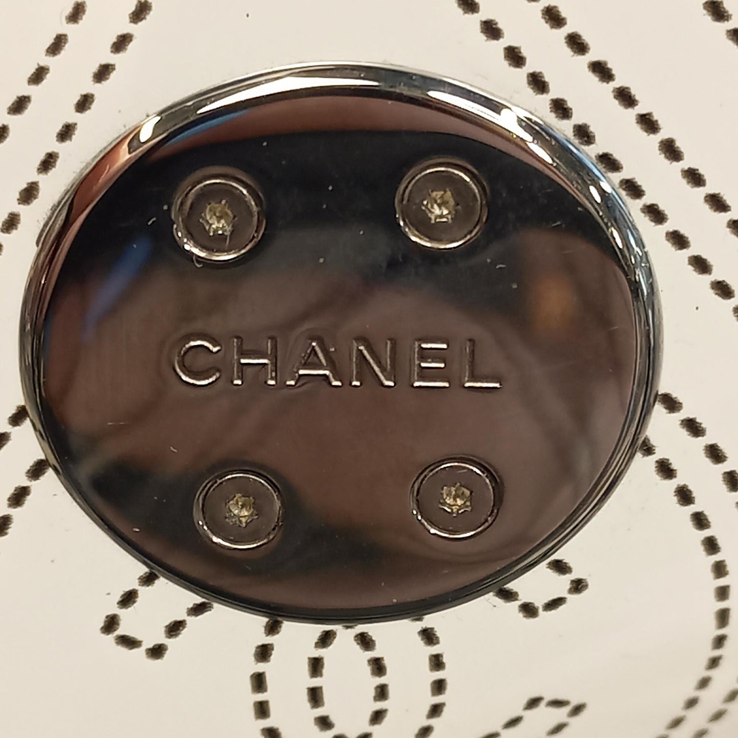 Chanel Crumpled Calfskin PVC Camellia Bucket