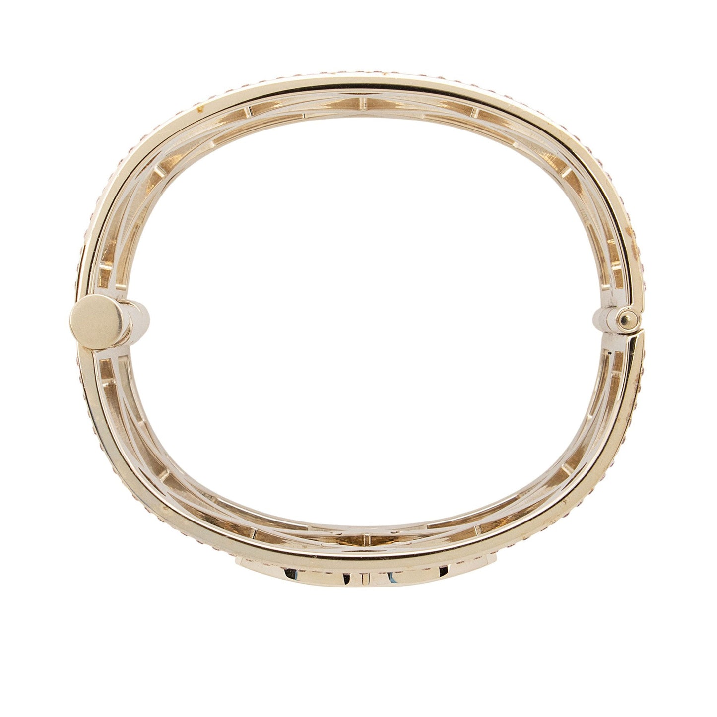 Chanel Crystal CC Hinged Cuff