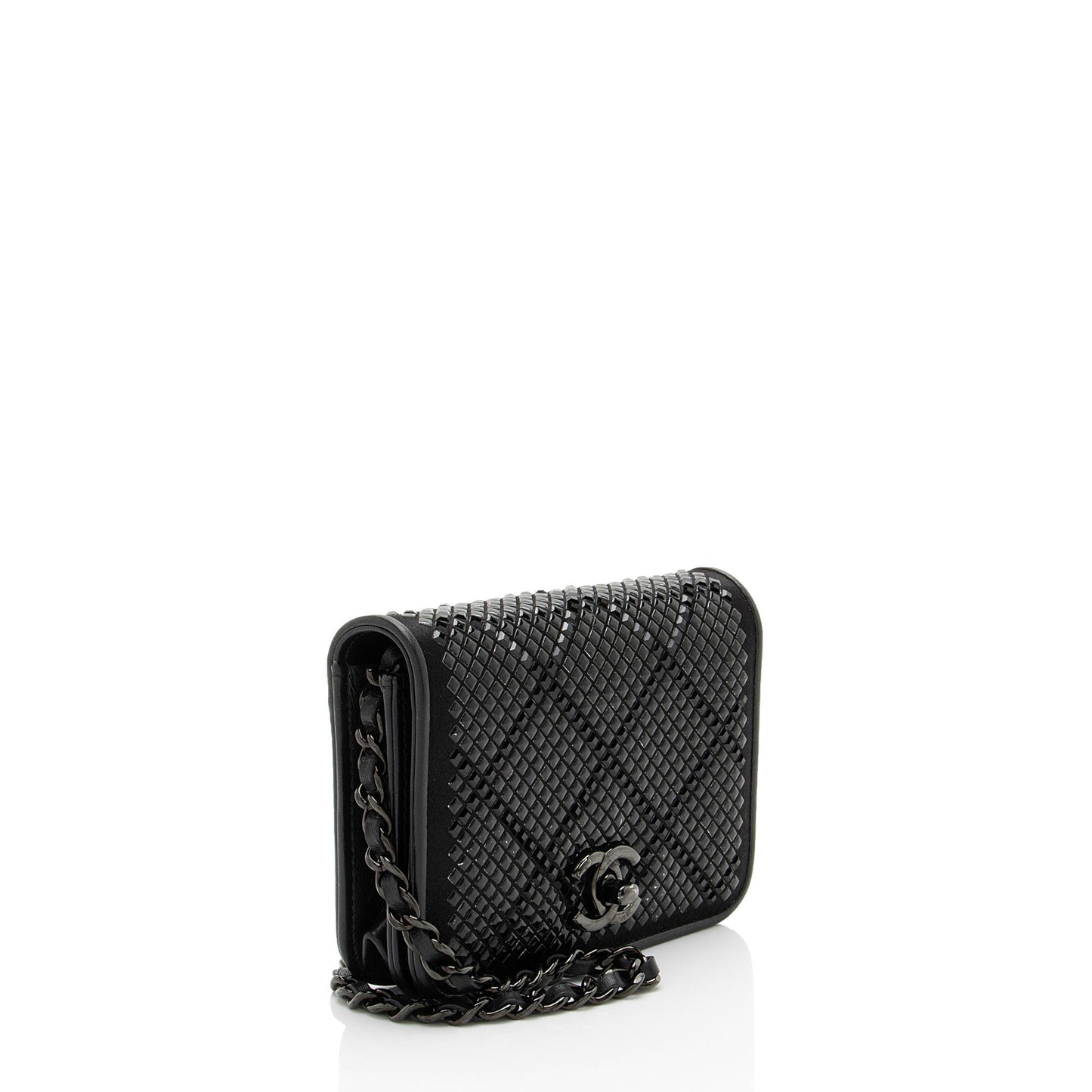 Chanel Crystal Satin Mini Chain Crossbody