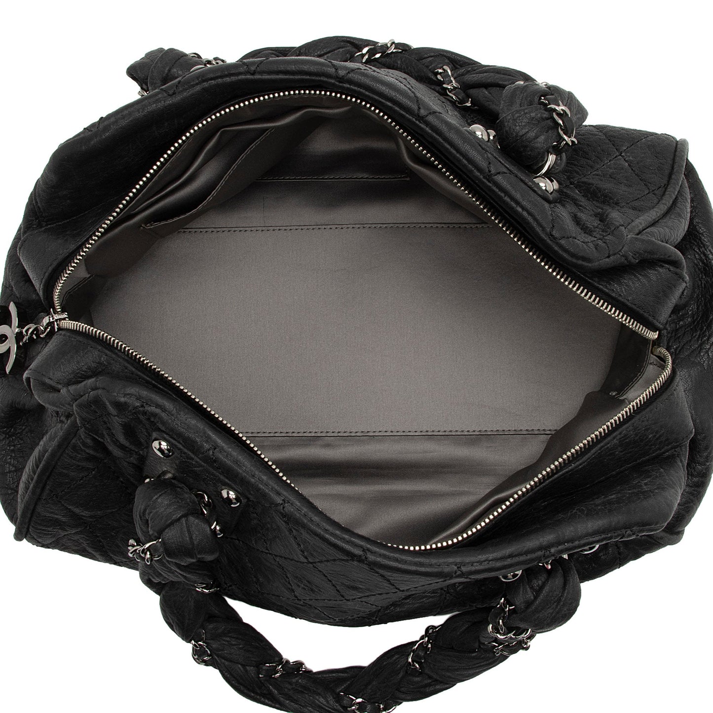 Chanel Distressed Lambskin Lady Braid Bowler Satchel (SHF-4rWbPz)