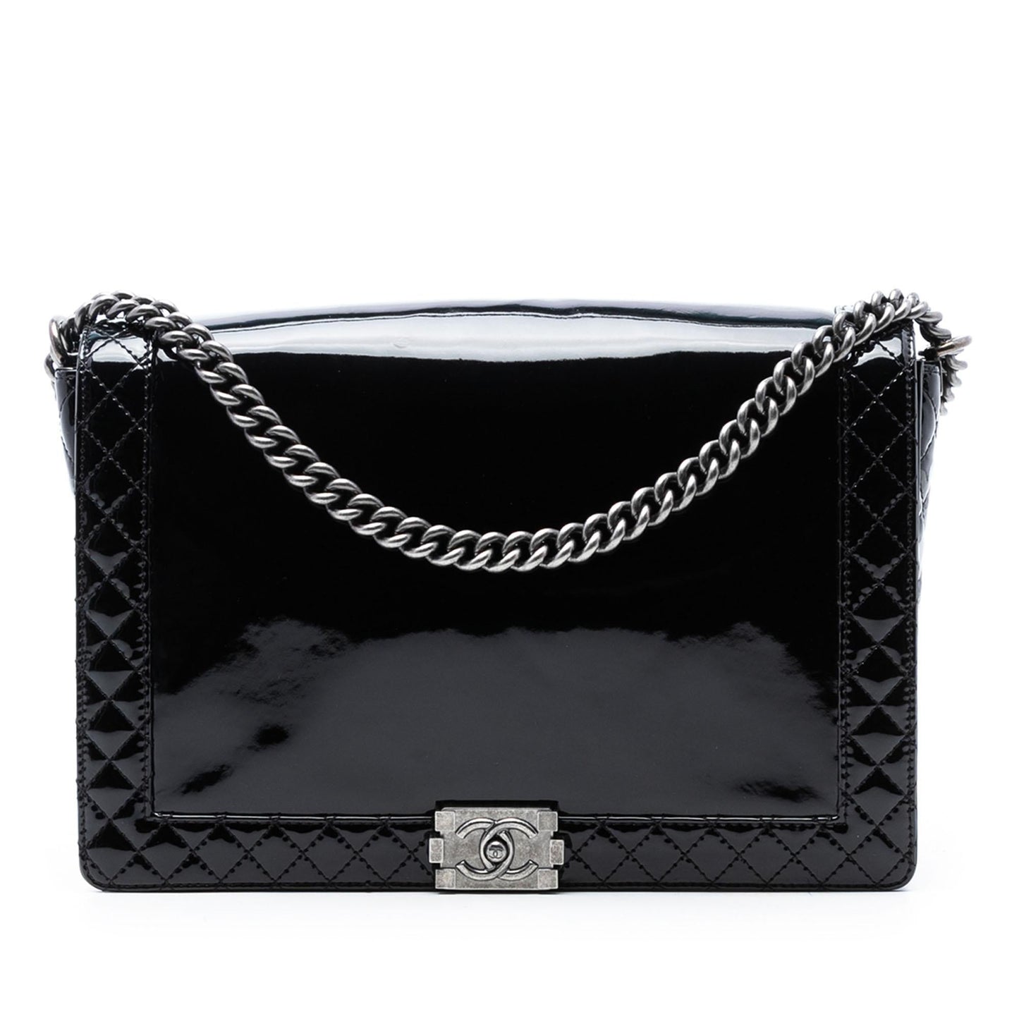 Chanel Extra Large Patent Boy Reverso Flap