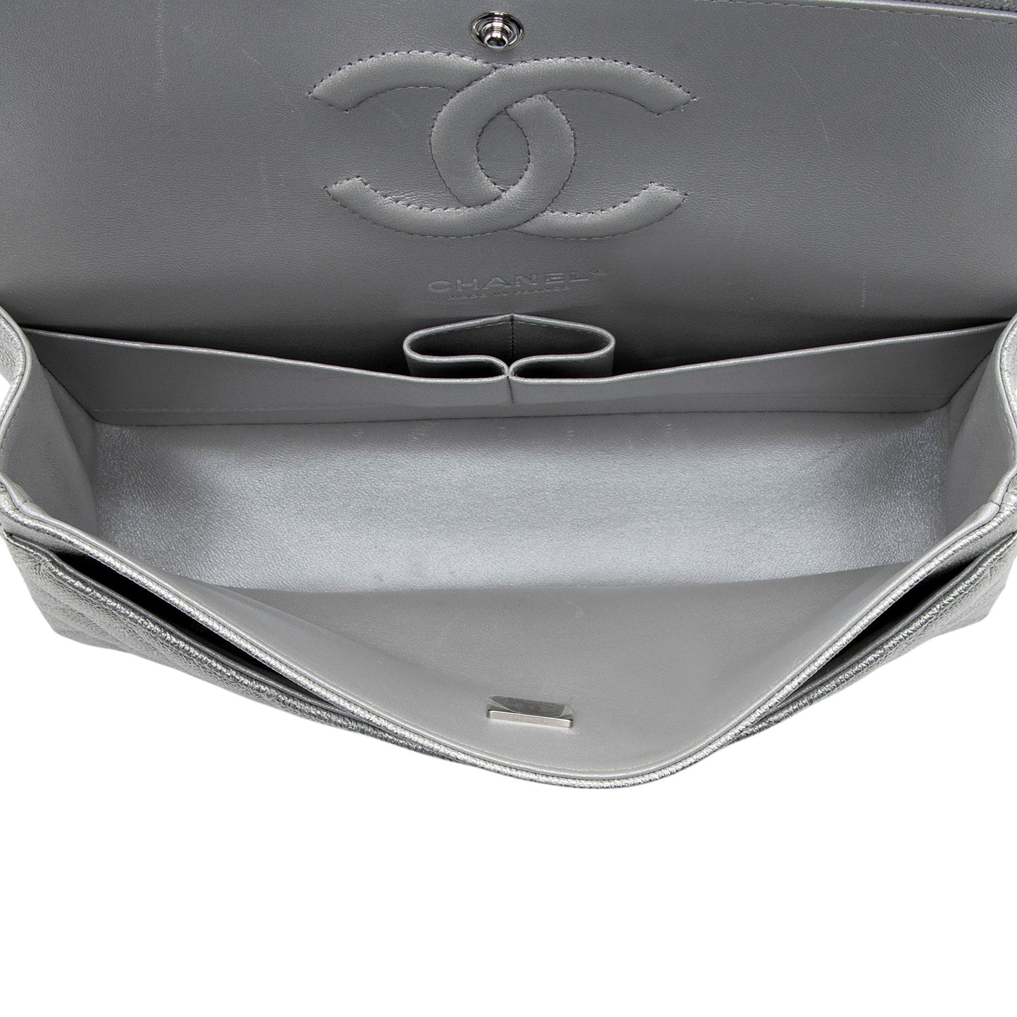 Chanel Glittered Metallic Caviar Leather Classic Medium Double Flap Bag
