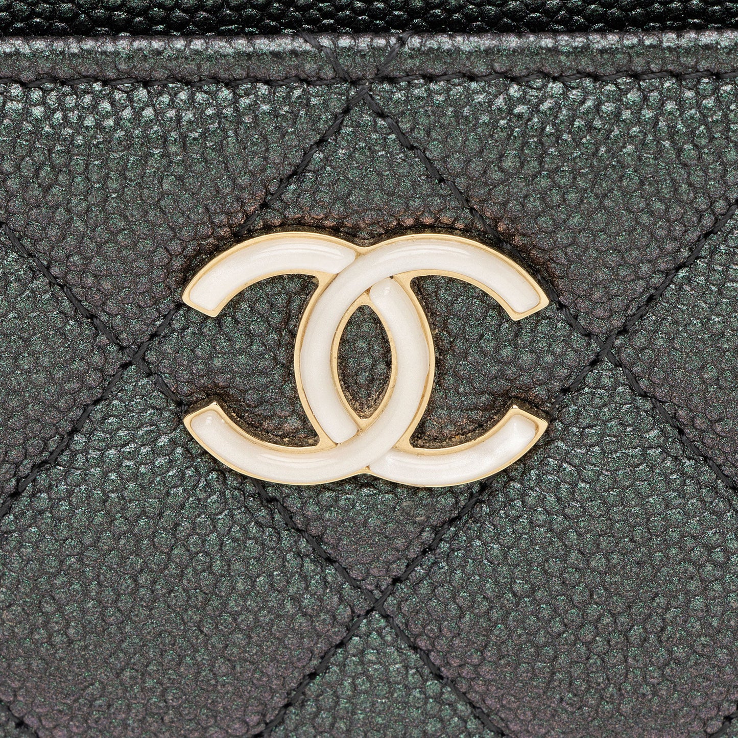 Chanel Iridescent Caviar Leather CC Card Holder