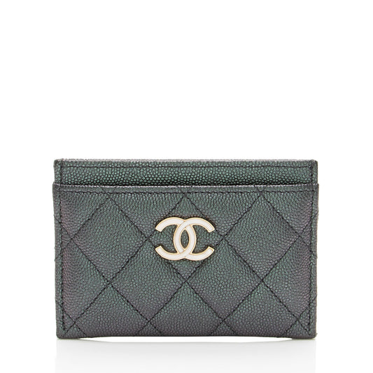 Chanel Iridescent Caviar Leather CC Card Holder