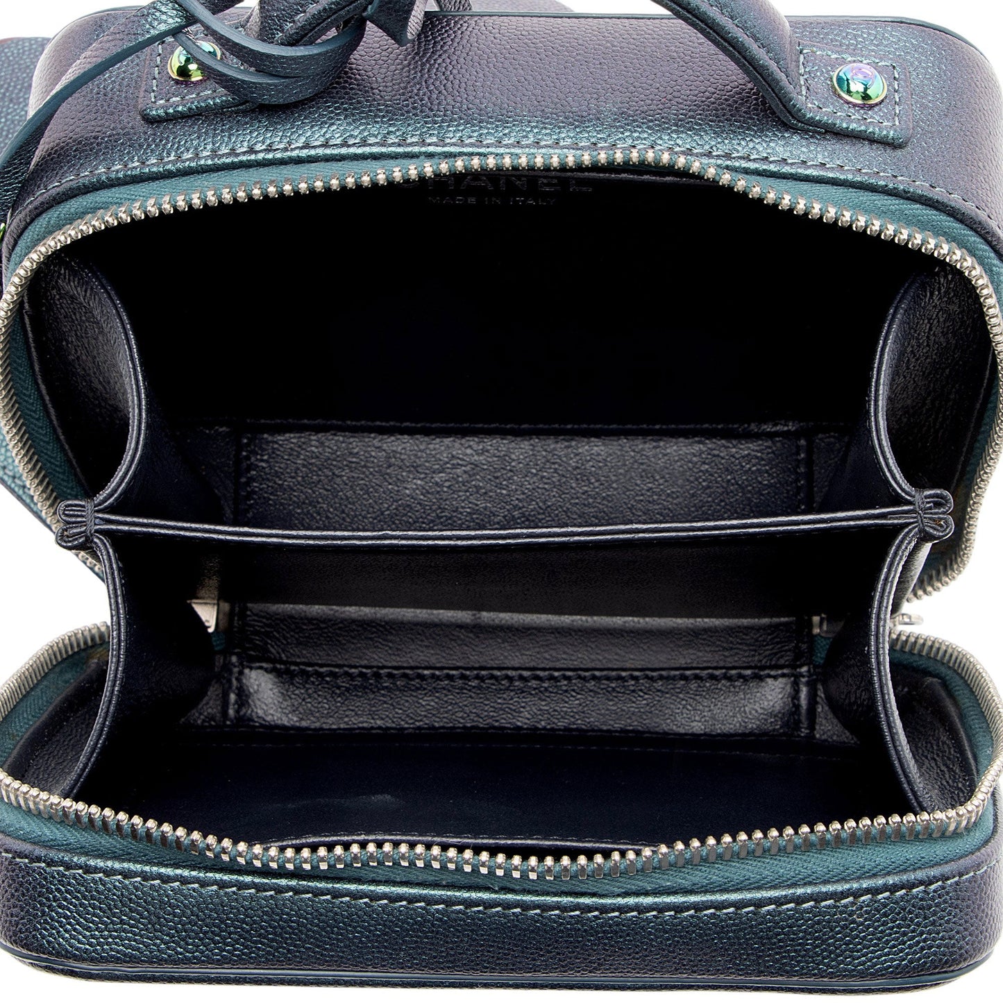 Chanel Iridescent Caviar Leather CC Filigree Small Vanity Case