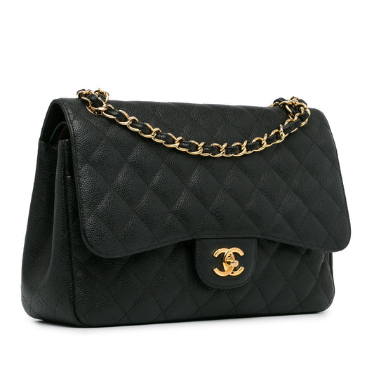 Chanel Jumbo Classic Caviar Double Flap (SHG-sybvnq)
