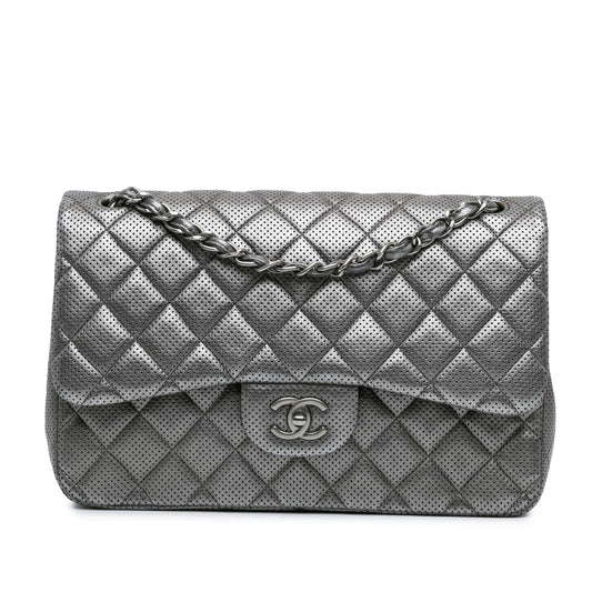 Chanel Jumbo Classic Perforated Lambskin Double Flap