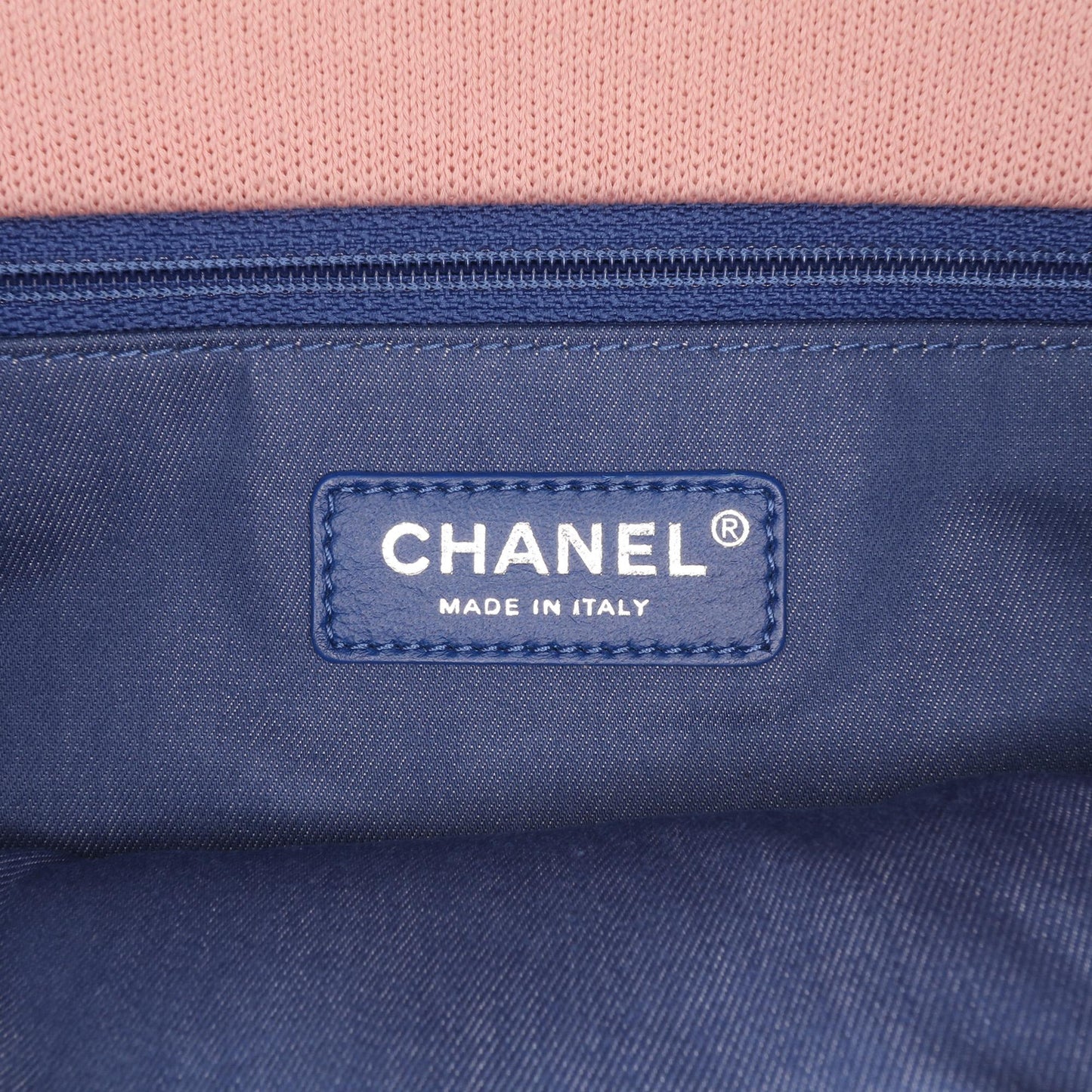 Chanel Jumbo Stripe Jersey Felt and Rope Flap