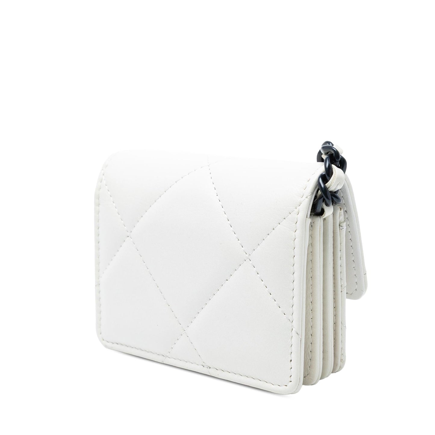 Chanel Lambskin 19 Flap Coin Purse With Chain
