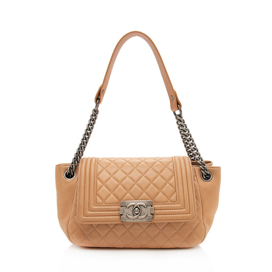 Chanel Lambskin Accordion Boy Chain Shoulder Bag (SHF-11685)