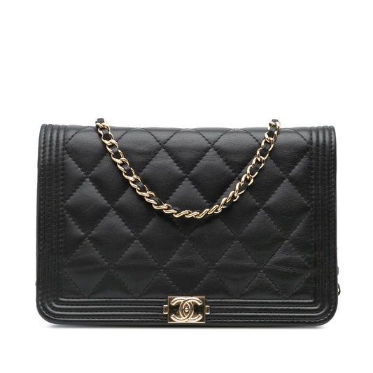 Chanel Lambskin Boy Wallet On Chain