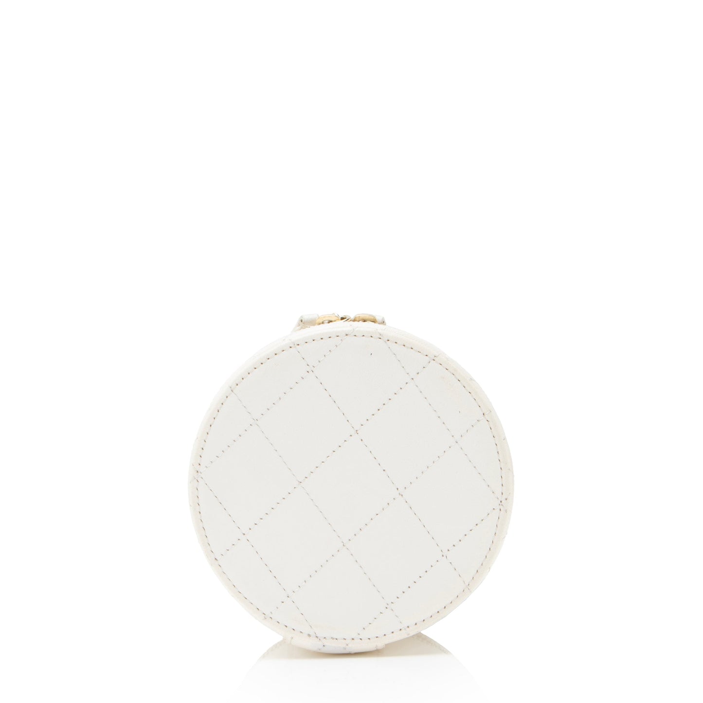 Chanel Lambskin CC Round Vanity Case with Chain