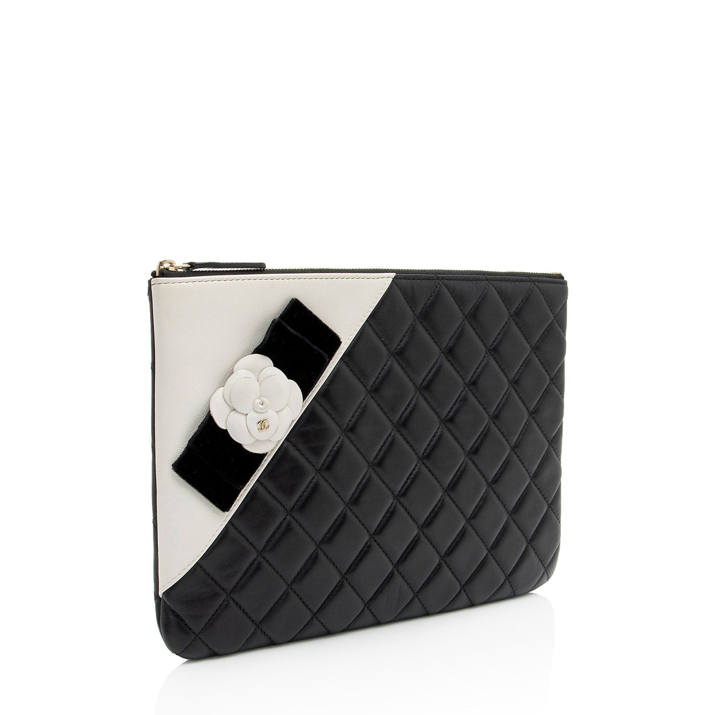 Chanel Lambskin Camellia Medium O-Case