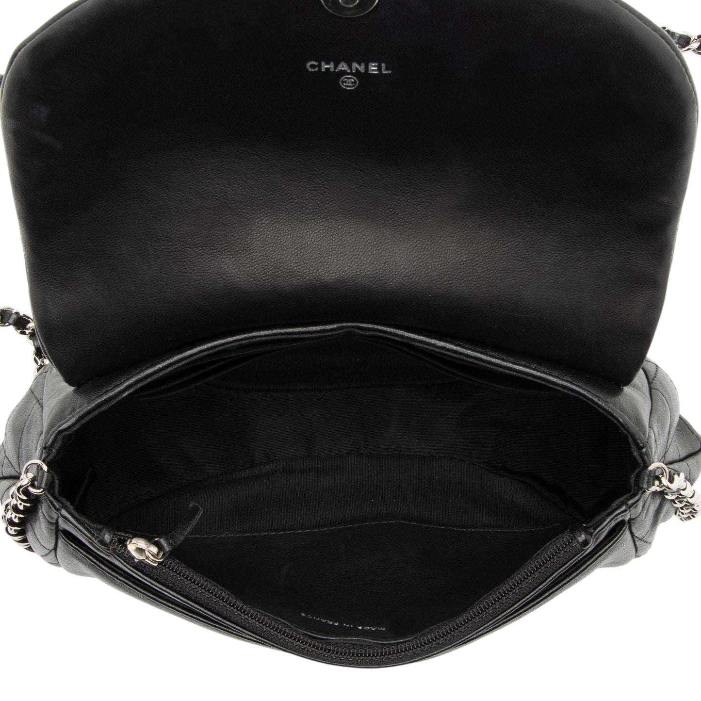 Chanel Lambskin Half Moon Wallet on Chain