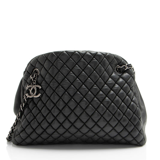 Chanel Lambskin Just Mademoiselle Large Bowler Bag