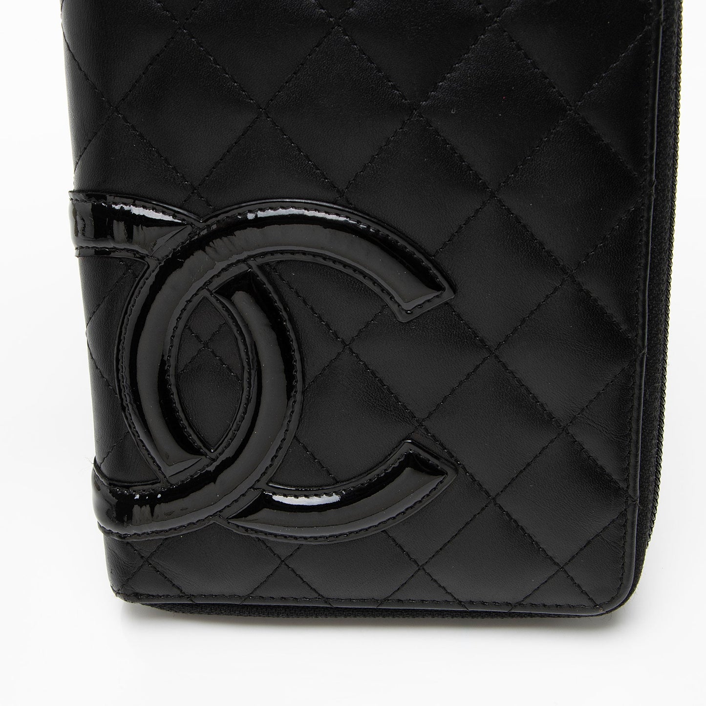 Chanel Lambskin Ligne Cambon Zip Around Organizer Wallet