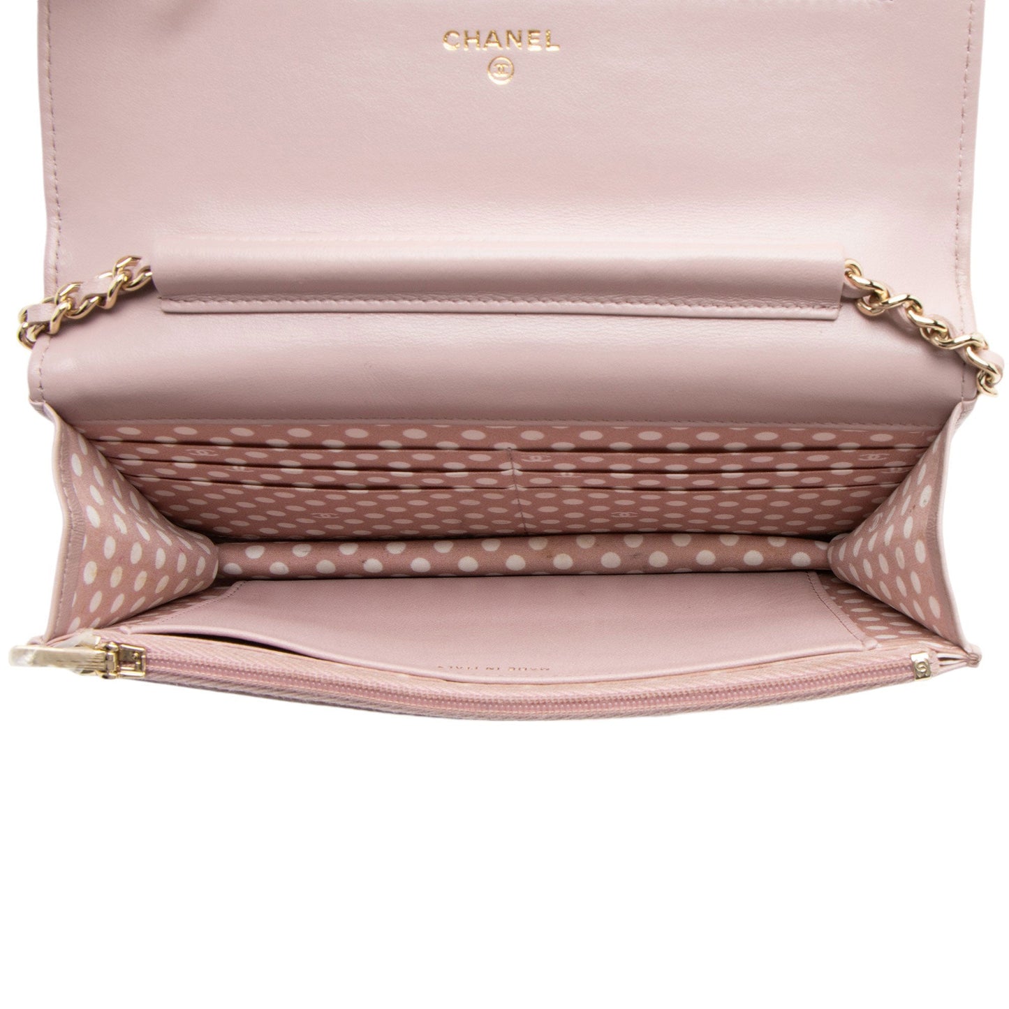 Chanel Lambskin Pearl CC Wallet on Chain (SHF-xRqAN6)
