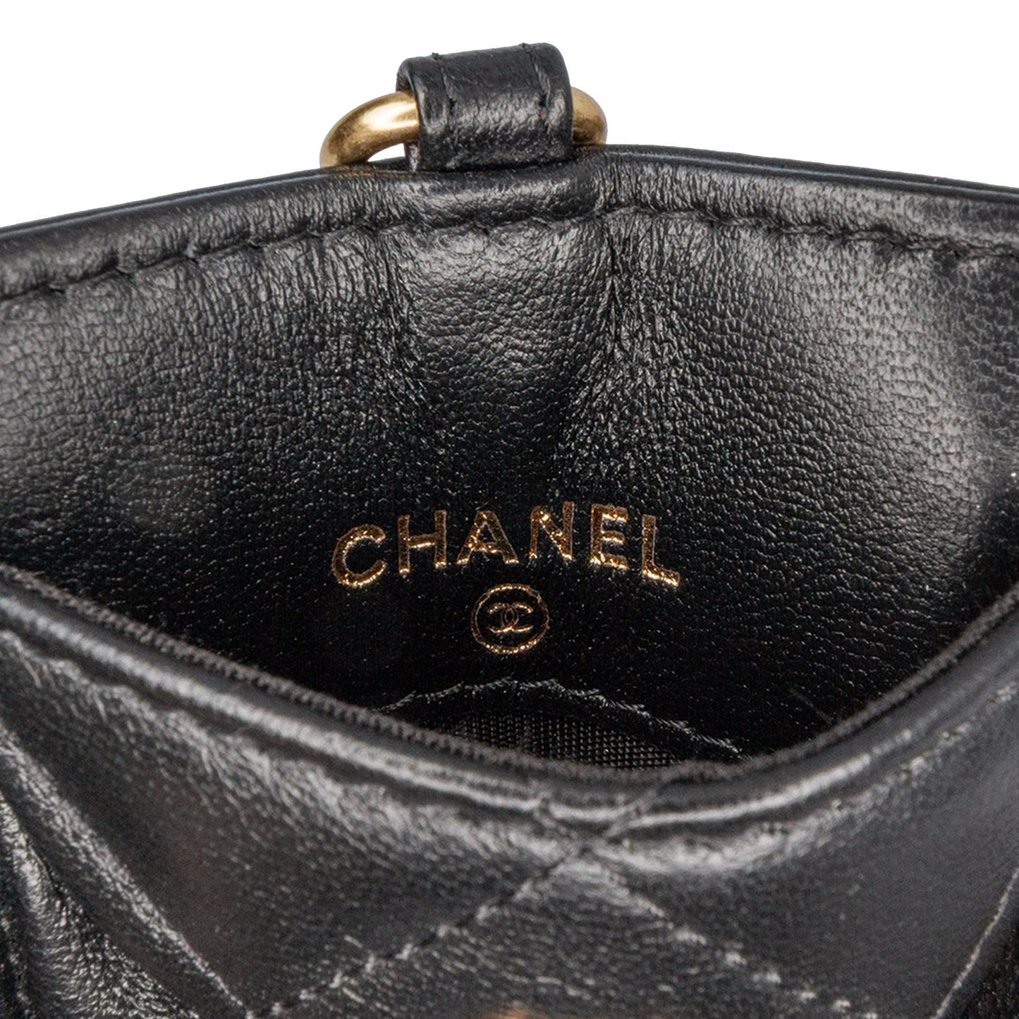 Chanel Lambskin Pearl Crown CC Wristlet Multi Pouches