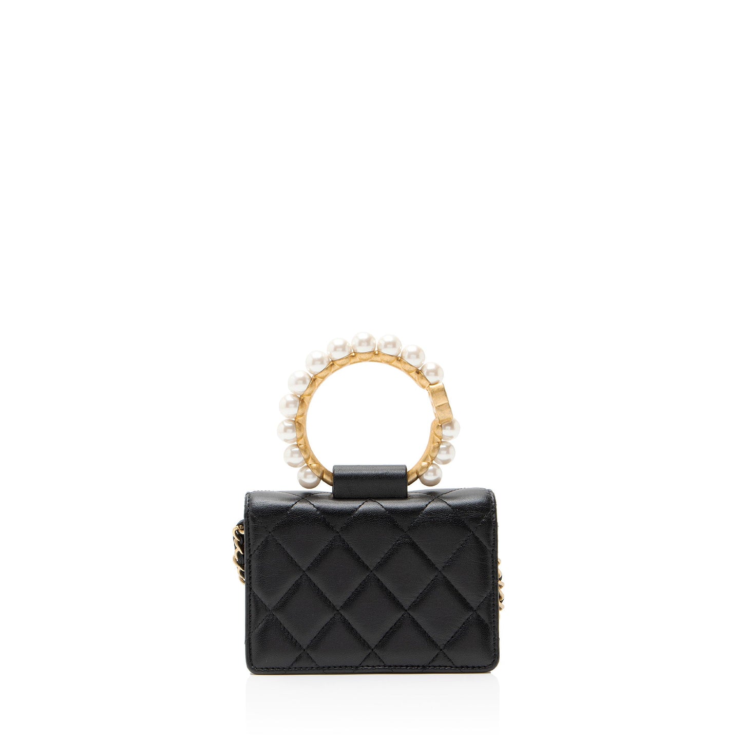 Chanel Lambskin Pearl Crown Clutch with Chain