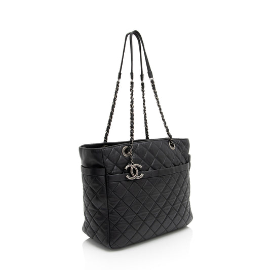 Chanel Lambskin Pocket Shopper Tote (SHF-S3BN0B)