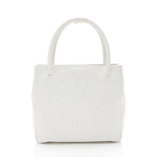 Luxury Chanel Lambskin Triple CC Small Tote (SHF-roydAT)